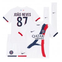 Paris Saint-Germain Joao Neves #87 Bortatröja Barn 2024-25 Kortärmad (+ Korta byxor)